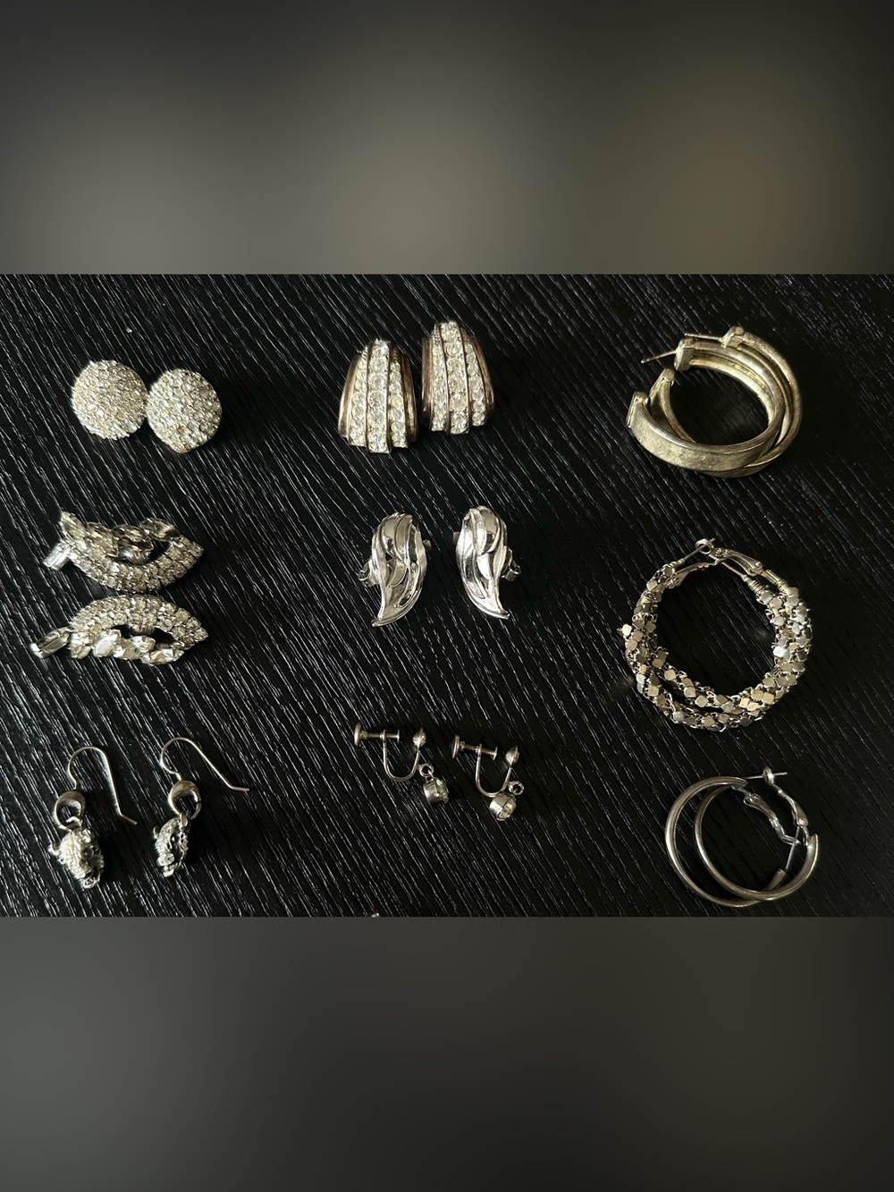 Silver Tone Mixed Earrings Bundle Sets - Multi Pair Collection - Vintage & Moder